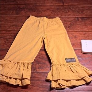 4TMatilda Jane Mustard Ruffle cotton pants. New w tags for Kids